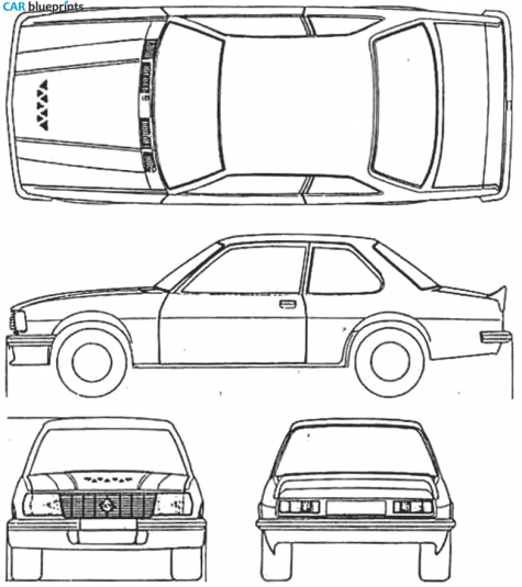 1975 Opel Ascona B 2-door Sedan blueprint